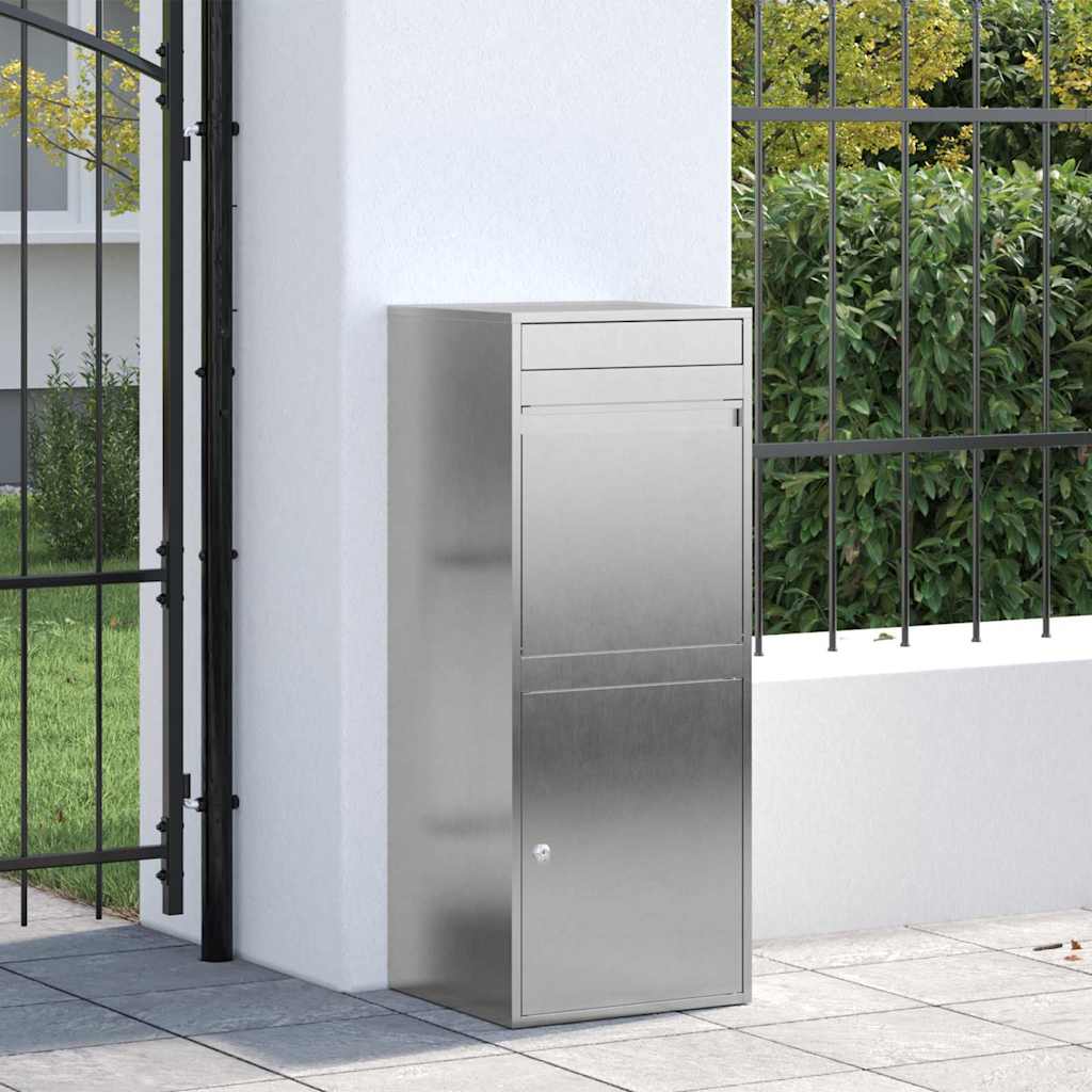 Paketdrop-Box mit Speicher Silber 47,5 x 38 x 59 cm Edelstahl