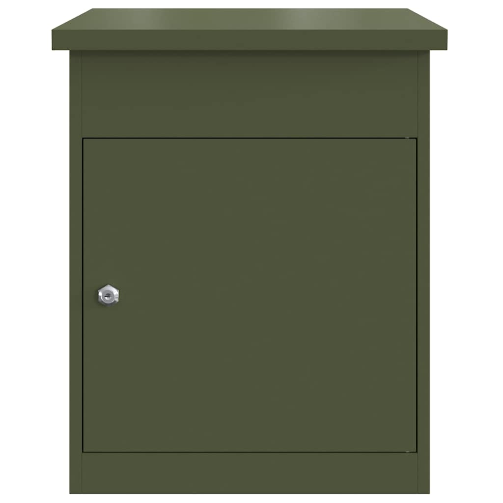 Paketdrop-Box mit Speicher Olivgrün 47,5 x 38 x 59 cm Stahl