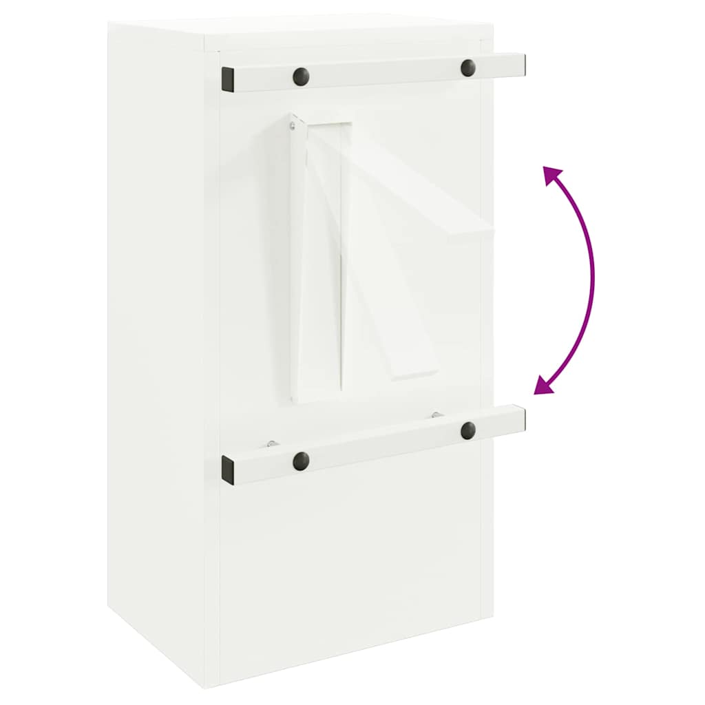 Briefkasten mit Speicher mit Tür Weiß 30 x 20 x 55 cm Stahl