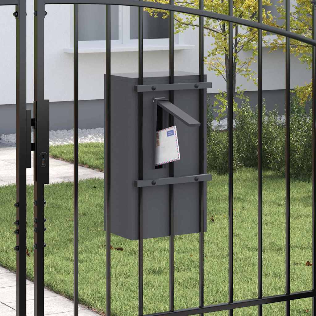 Briefkasten mit Speicher Anthrazit 30 x 20 x 55 cm Stahl