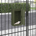 Briefkasten mit Speicher mit Tür Olivgrün 30 x 20 x 55 cm Stahl