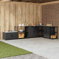 Küchenaufbewahrung HATTEM Schwarz 90 x 50 x 92 cm Stahl