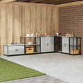 Küchenaufbewahrung HATTEM Silber 90 x 50 x 92 cm Stahl