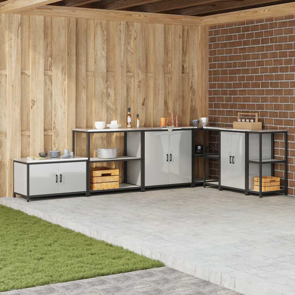 Küchenaufbewahrung HATTEM Silber 90 x 50 x 92 cm Stahl