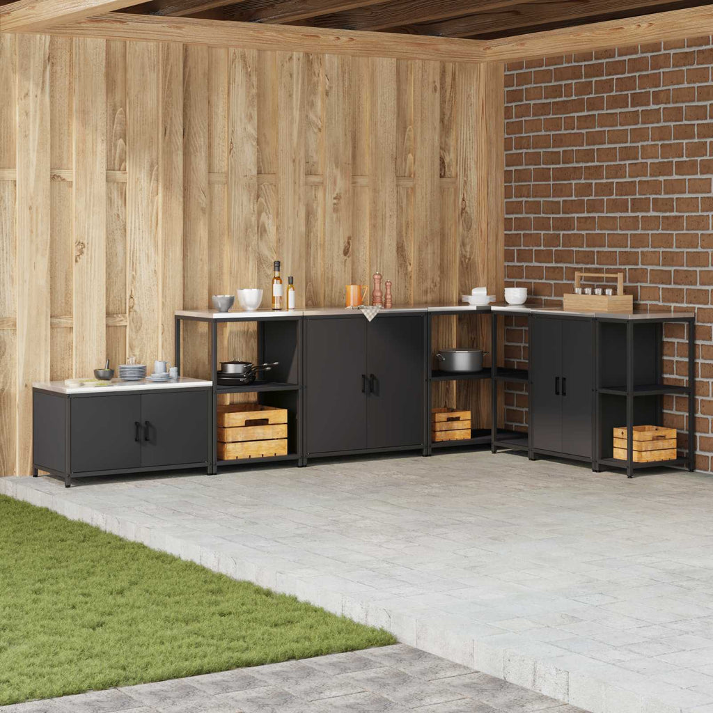 Küchenaufbewahrung HATTEM Schwarz 60 x 50 x 92 cm Stahl