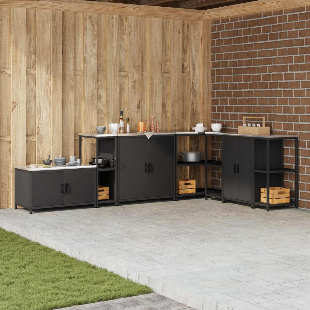 Küchenaufbewahrung HATTEM Schwarz 30 x 50 x 92 cm Stahl