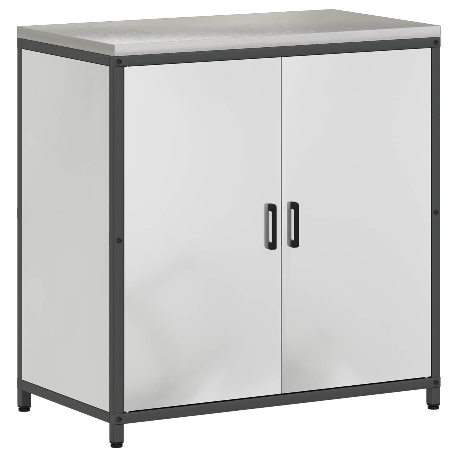 Küchenaufbewahrung HATTEM Silber 90 x 50 x 92 cm Stahl