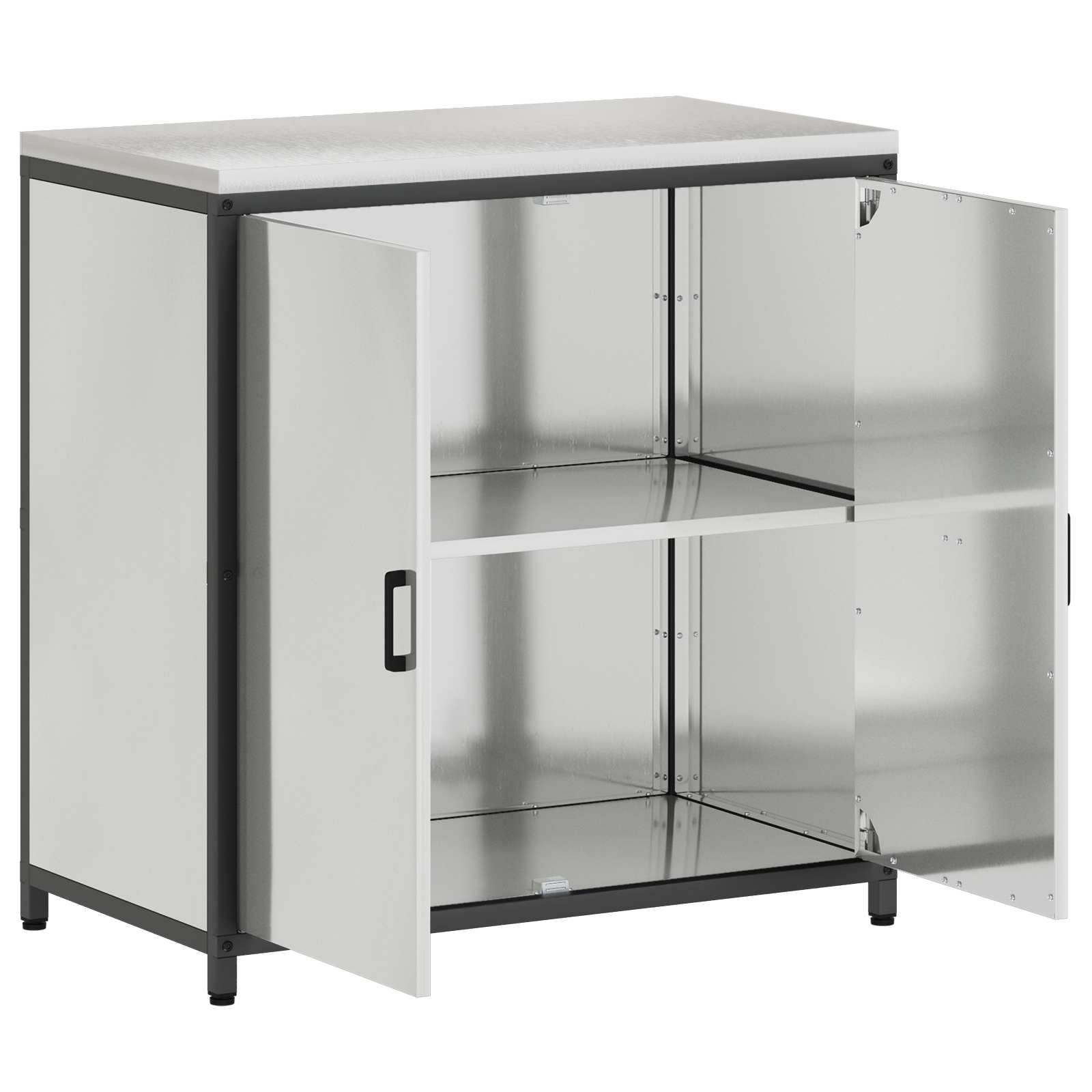Küchenaufbewahrung HATTEM Silber 90 x 50 x 92 cm Stahl