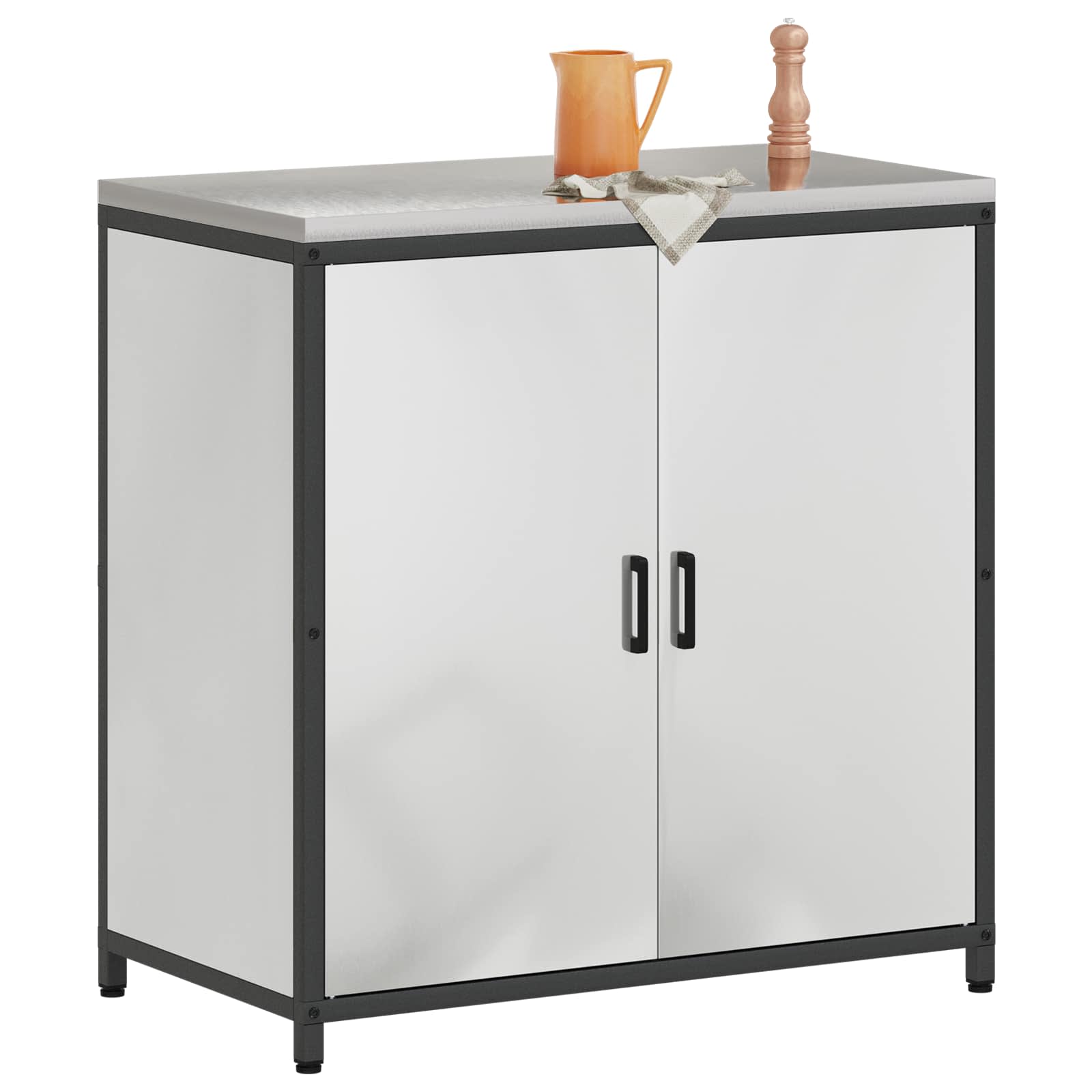 Küchenaufbewahrung HATTEM Silber 90 x 50 x 92 cm Stahl