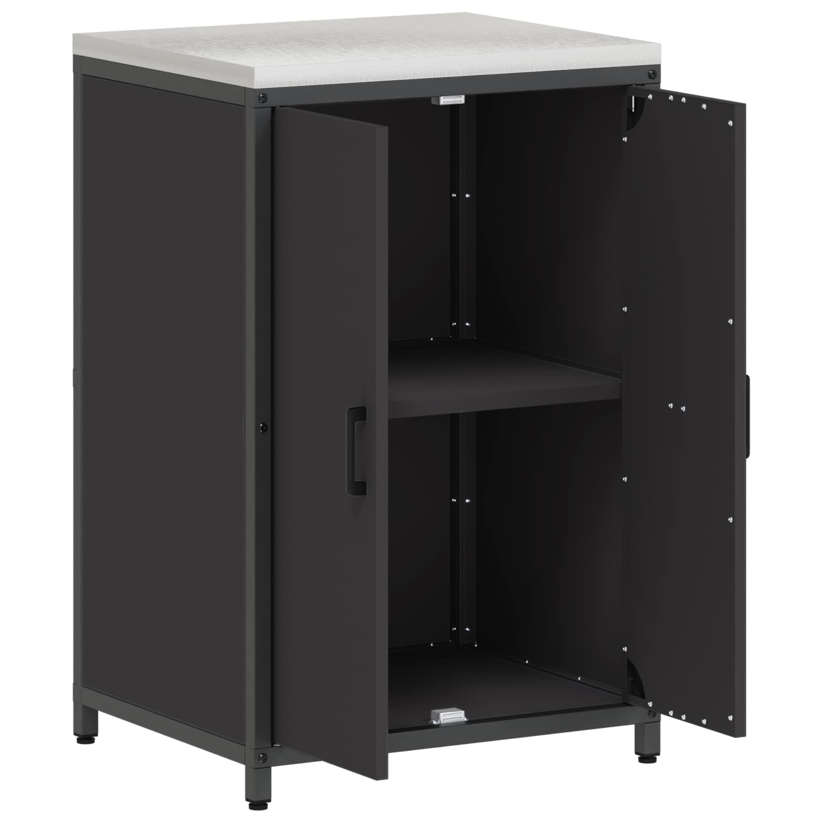 Küchenaufbewahrung HATTEM Schwarz 60 x 50 x 92 cm Stahl