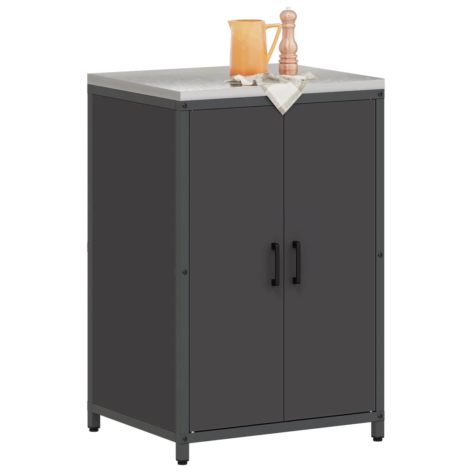 Küchenaufbewahrung HATTEM Schwarz 60 x 50 x 92 cm Stahl