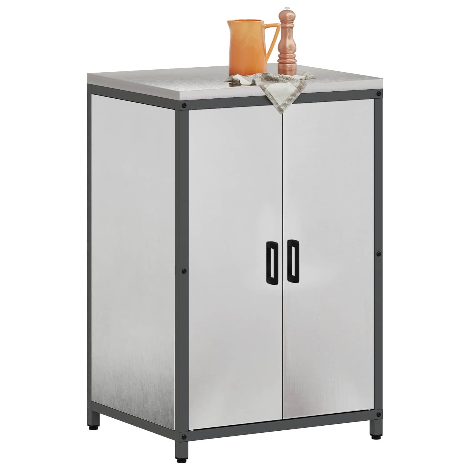Küchenaufbewahrung HATTEM Silber 60 x 50 x 92 cm Stahl