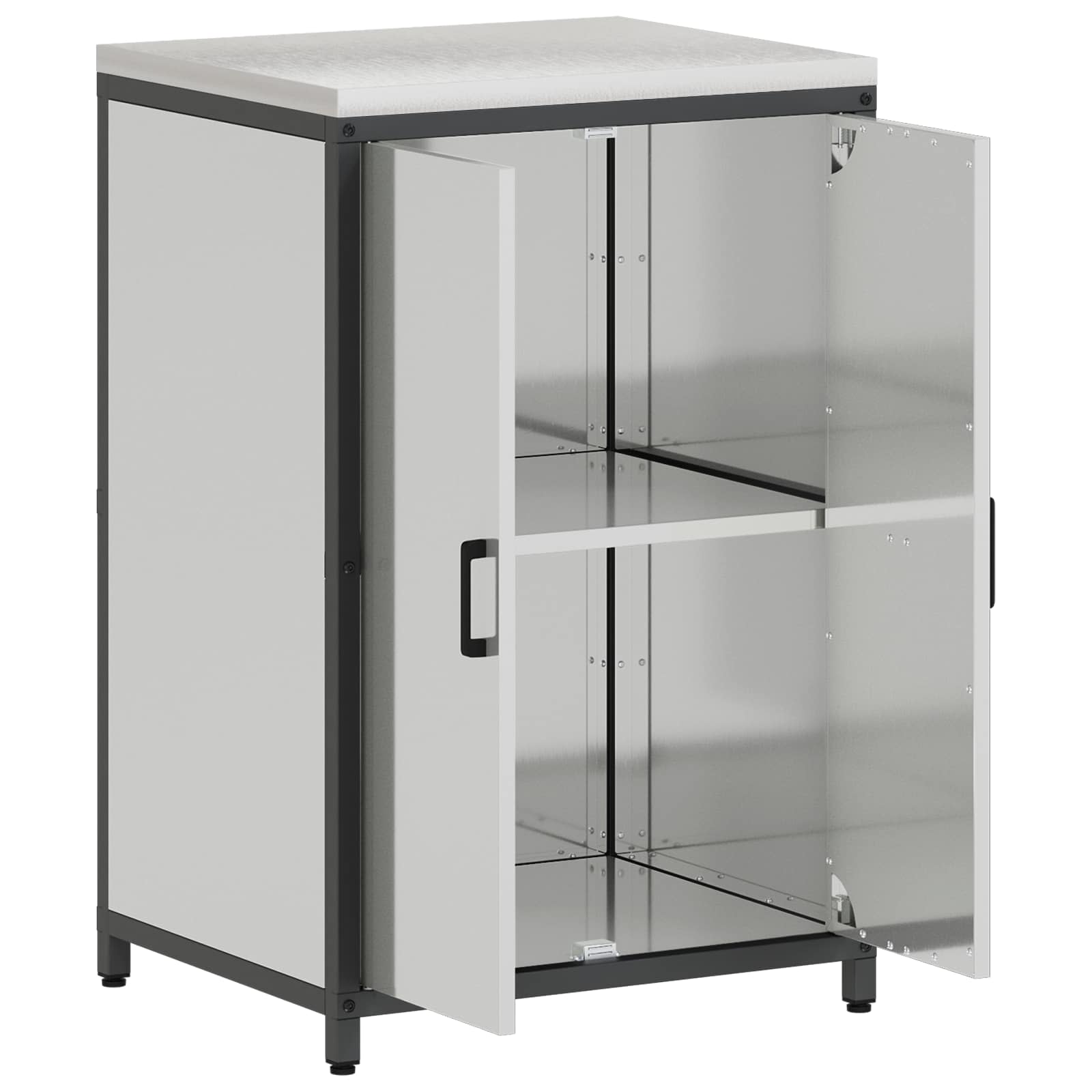 Küchenaufbewahrung HATTEM Silber 60 x 50 x 92 cm Stahl