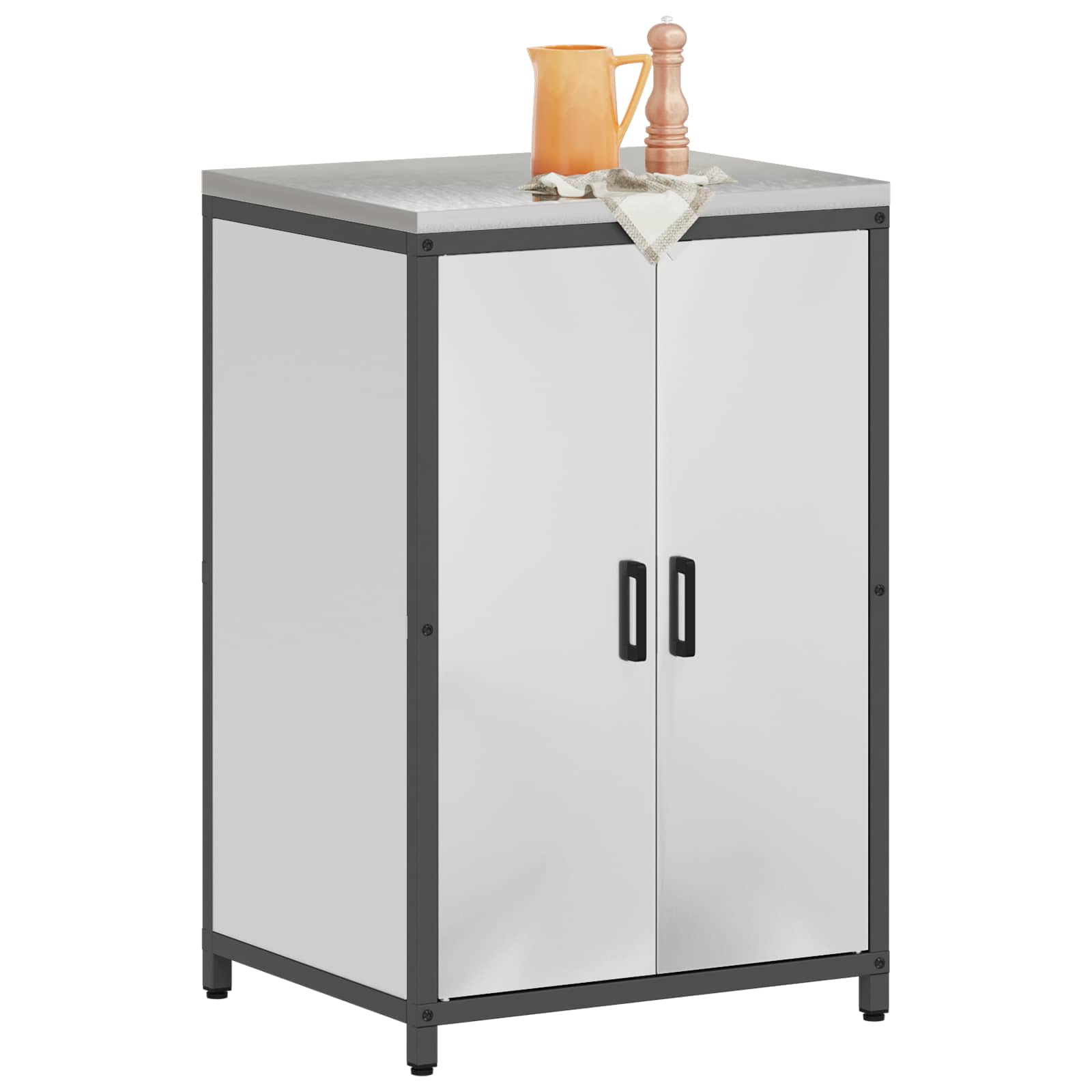 Küchenaufbewahrung HATTEM Silber 60 x 50 x 92 cm Stahl