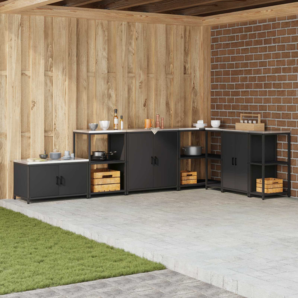 Küchenaufbewahrung HATTEM Schwarz 90 x 50 x 53 cm Stahl