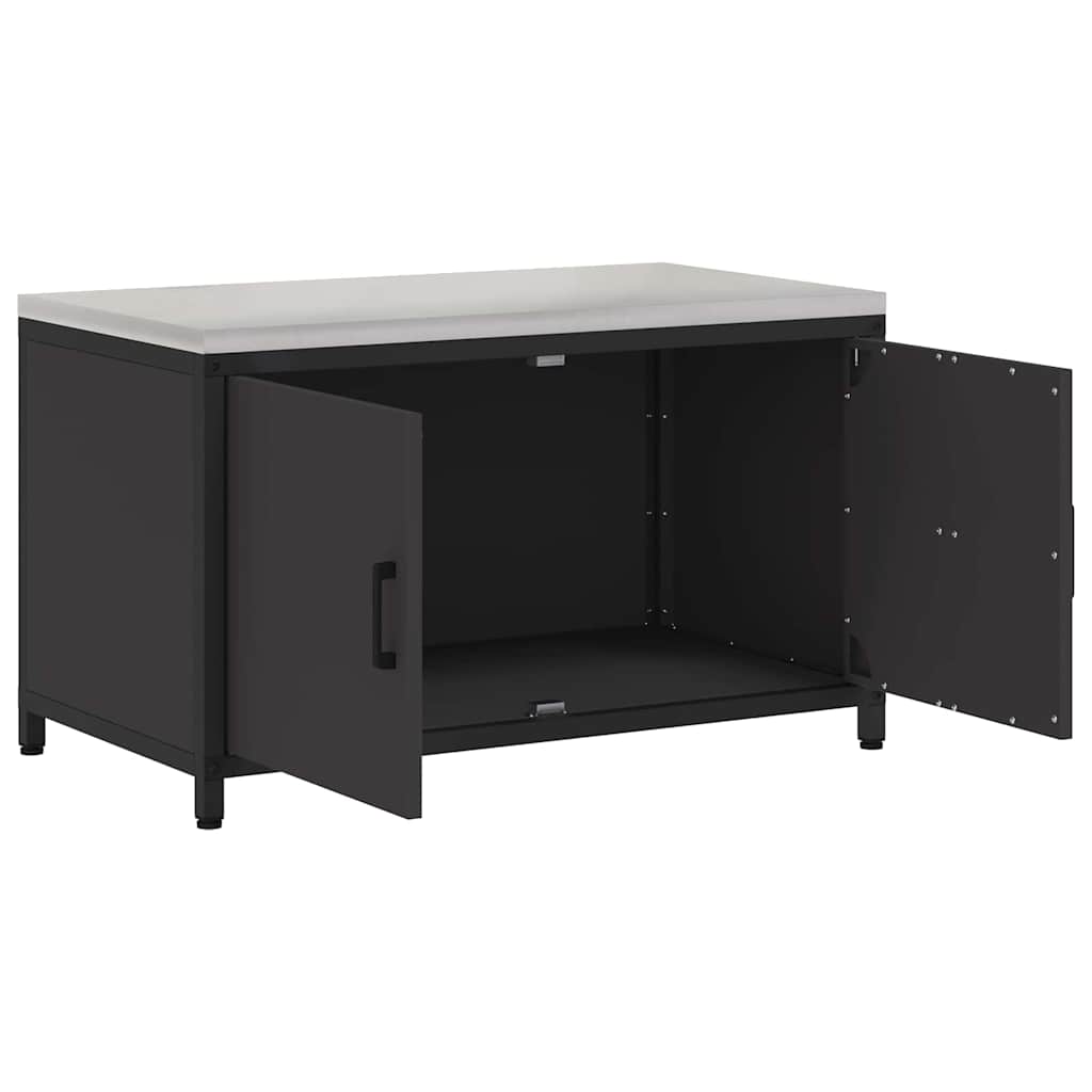 Küchenaufbewahrung HATTEM Schwarz 90 x 50 x 53 cm Stahl