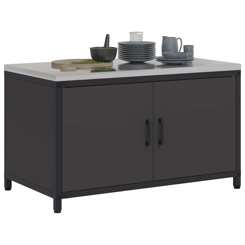 Küchenaufbewahrung HATTEM Schwarz 90 x 50 x 53 cm Stahl