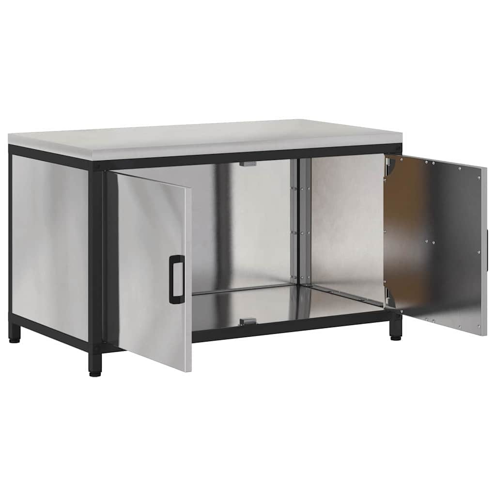 Küchenaufbewahrung HATTEM Silber 90 x 50 x 53 cm Stahl