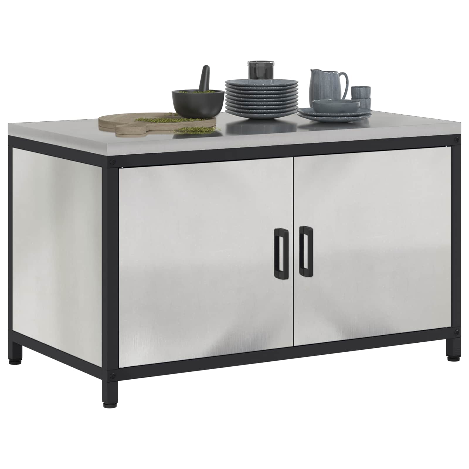 Küchenaufbewahrung HATTEM Silber 90 x 50 x 53 cm Stahl