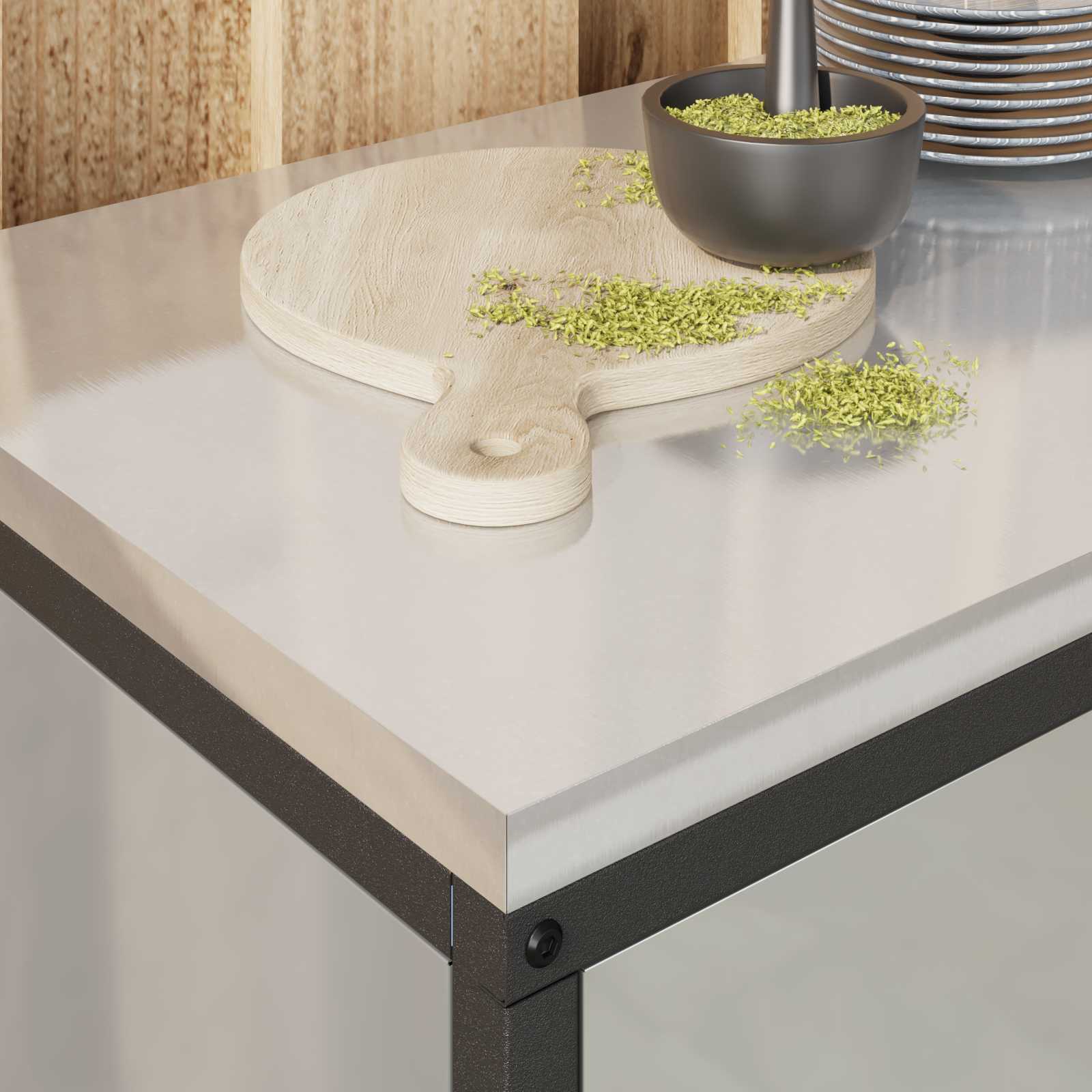 Küchenaufbewahrung HATTEM Silber 90 x 50 x 53 cm Stahl