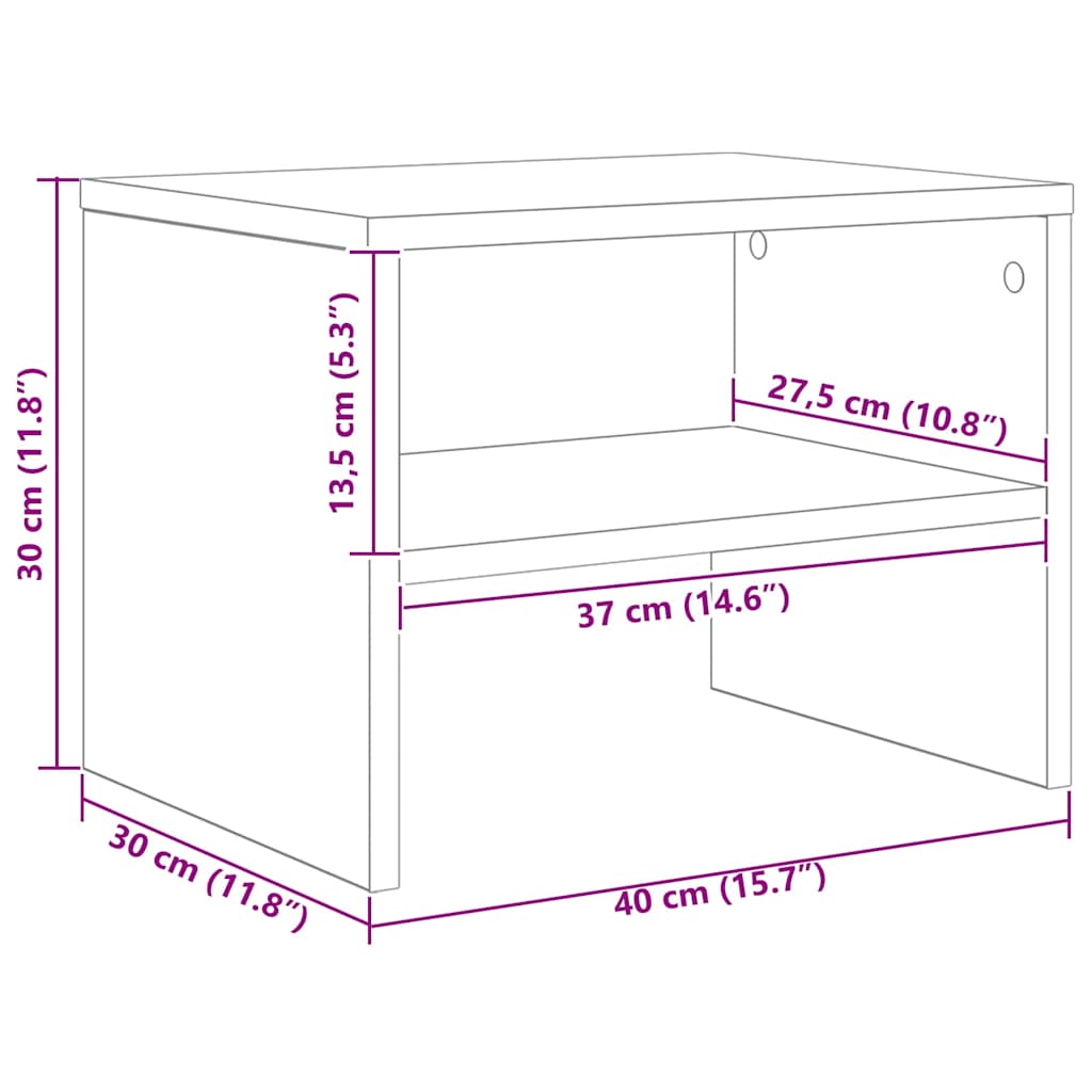 Nachttisch 2 pcs Artisan-Eiche 40 x 40 x 30 cm Holzwerkstoff