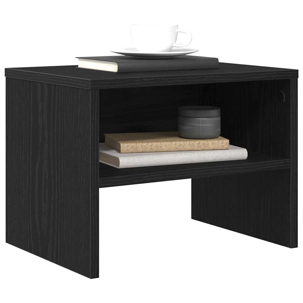 Nachttisch 2 pcs Schwarz Eichen-Optik 40 x 40 x 30 cm