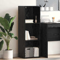 Bücherregal Schwarz Eichen-Optik 40 x 30 x 114 cm Holzwerkstoff
