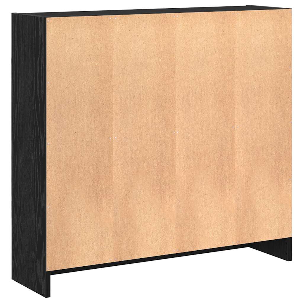 Bücherregal Schwarz Eichen-Optik 80 x 24 x 76 cm Holzwerkstoff