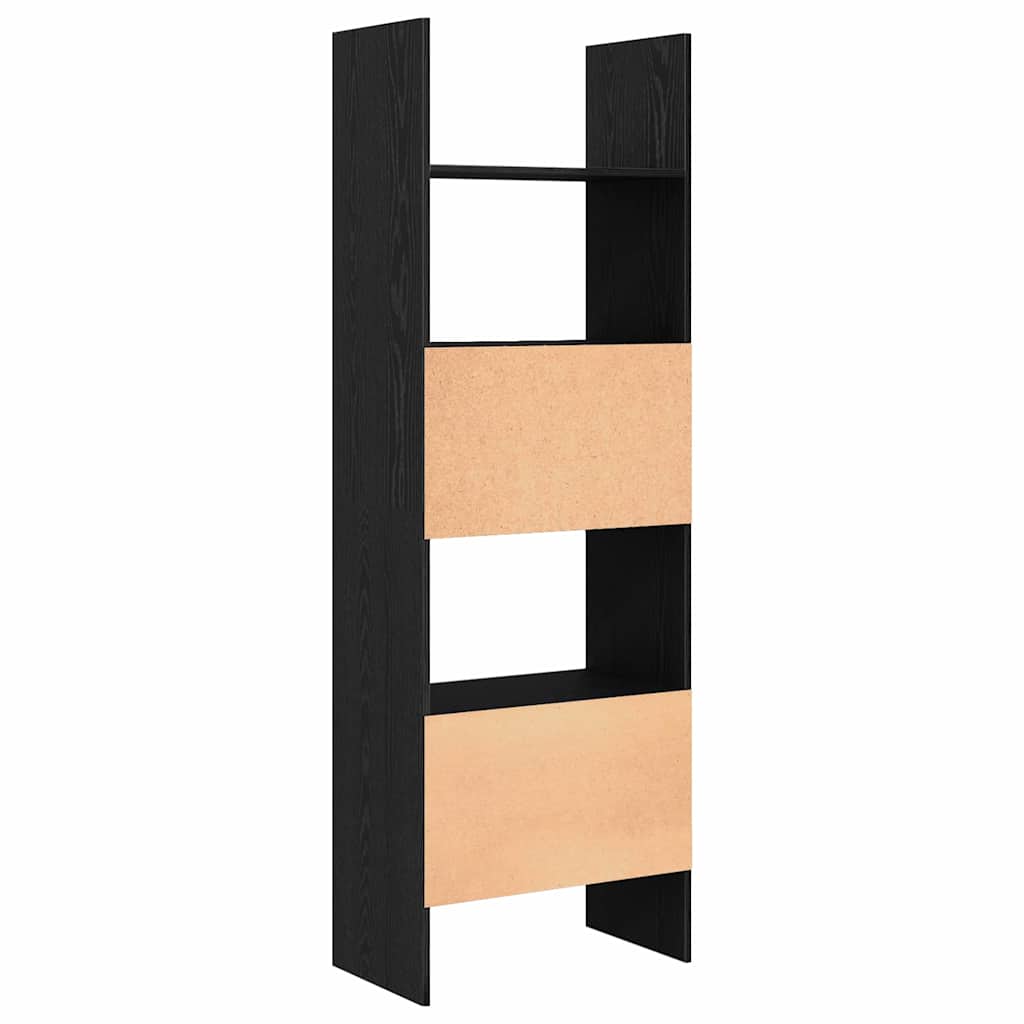 Bücherregal Schwarz Eichen-Optik 60 x 35 x 180 cm Holzwerkstoff