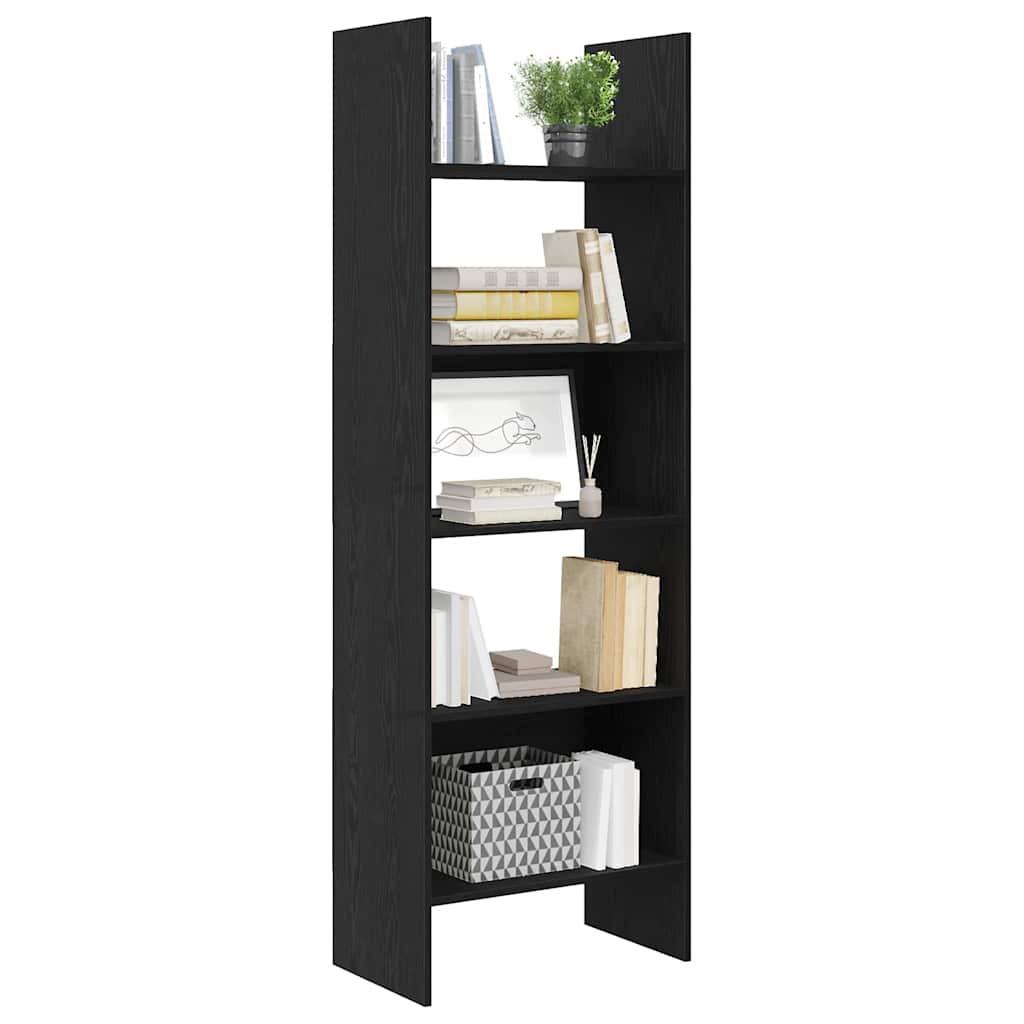 Bücherregal Schwarz Eichen-Optik 60 x 35 x 180 cm Holzwerkstoff