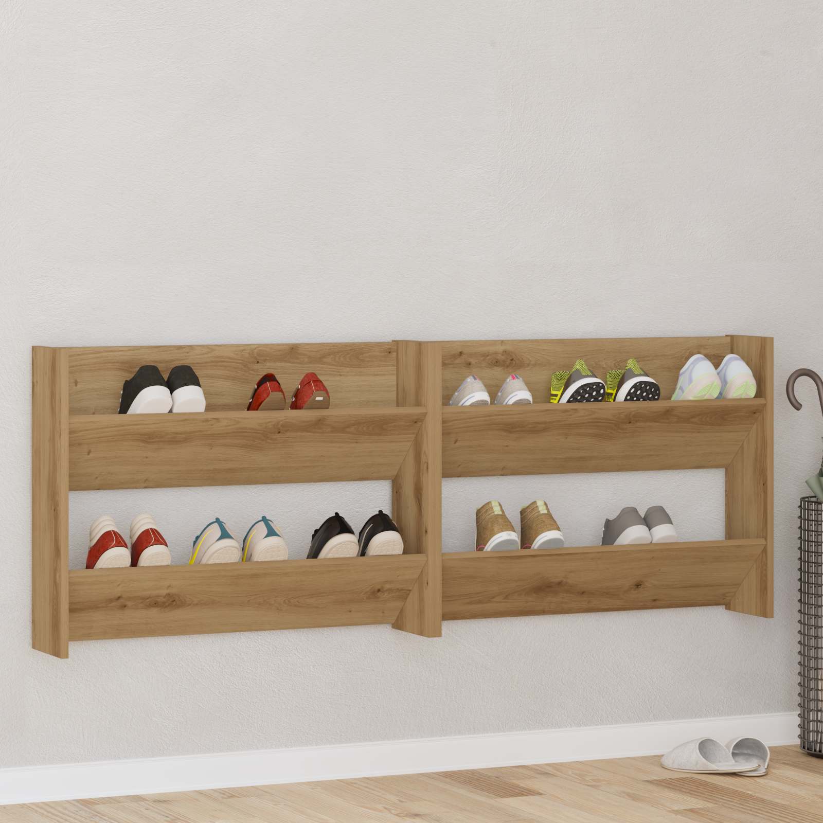 Schuhschrank 2 pcs Artisan-Eiche 81 x 18 x 60 cm Holzwerkstoff