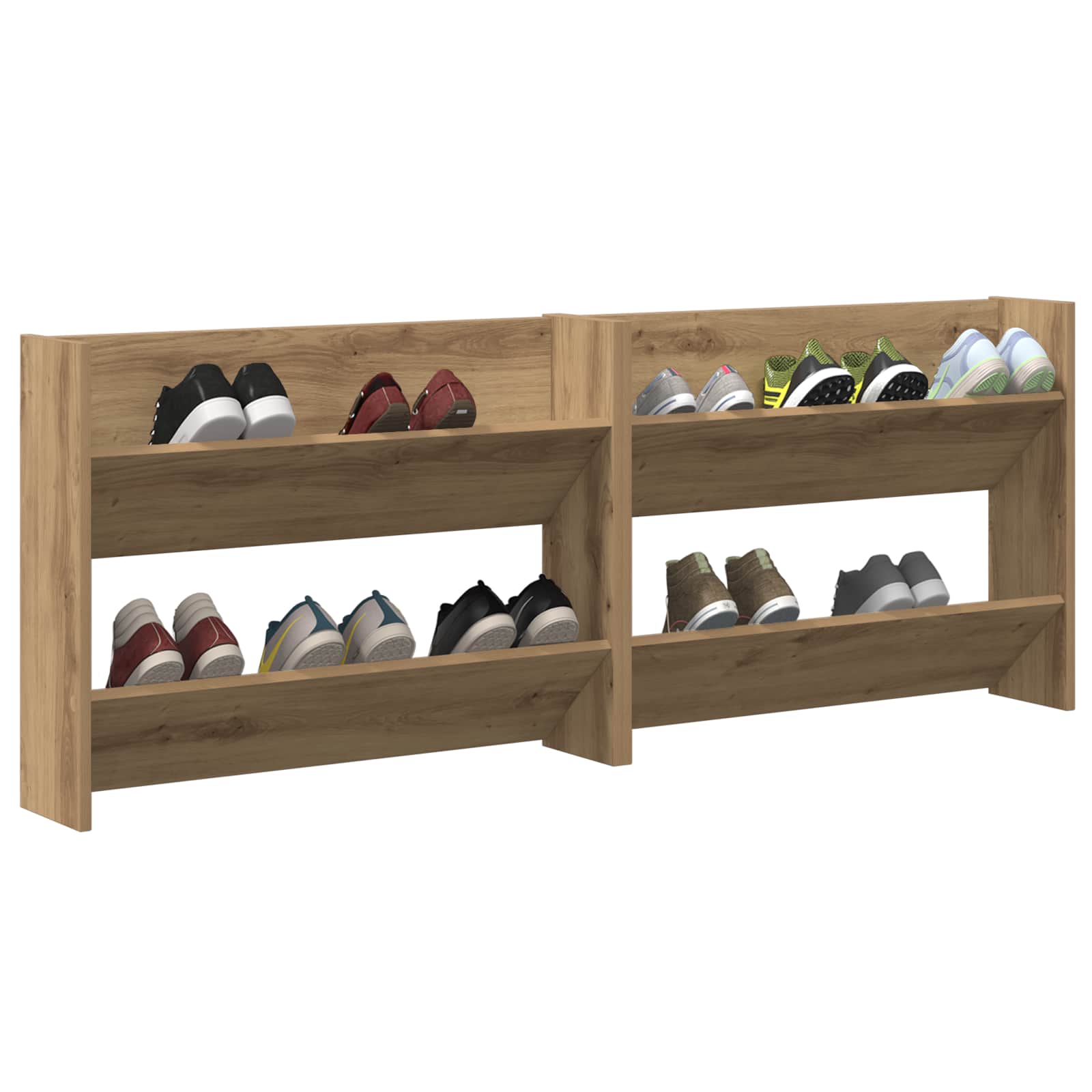 Schuhschrank 2 pcs Artisan-Eiche 81 x 18 x 60 cm Holzwerkstoff