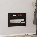 Schuhschrank Schwarz Eichen-Optik 82 x 18 x 60 cm Holzwerkstoff