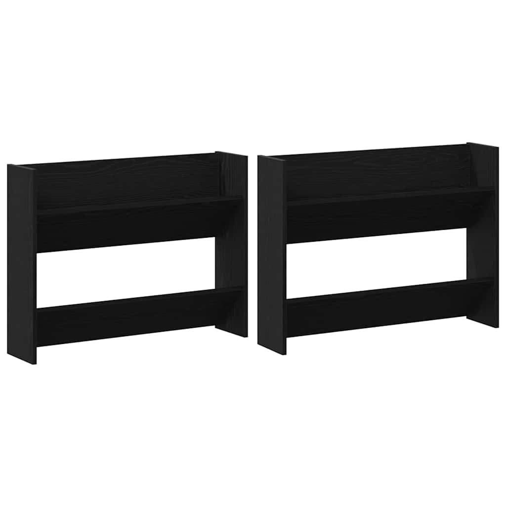 Schuhschrank 2 pcs Schwarz Eichen-Optik 83 x 18 x 60 cm