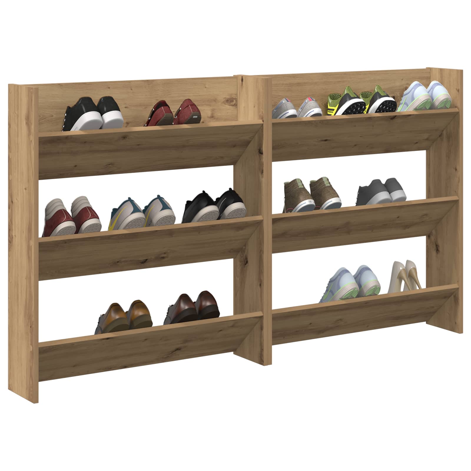Schuhschrank 2 pcs Artisan-Eiche 85 x 18 x 90 cm Holzwerkstoff