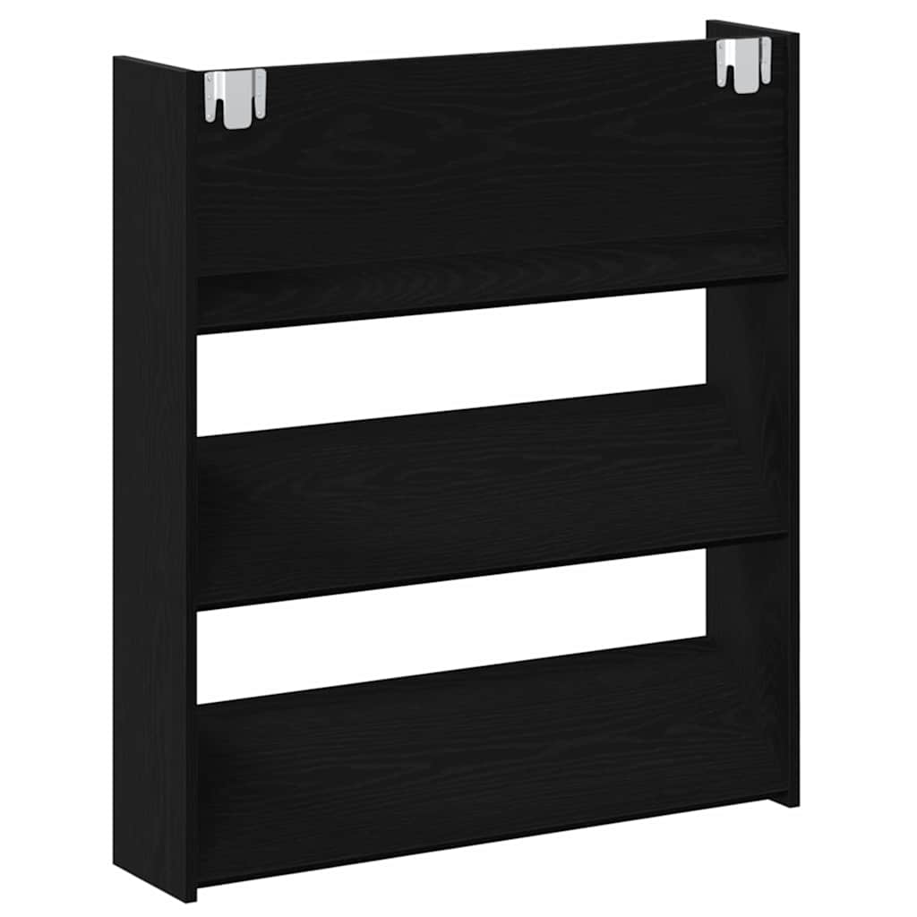 Schuhschrank 2 pcs Schwarz Eichen-Optik 86 x 18 x 90 cm