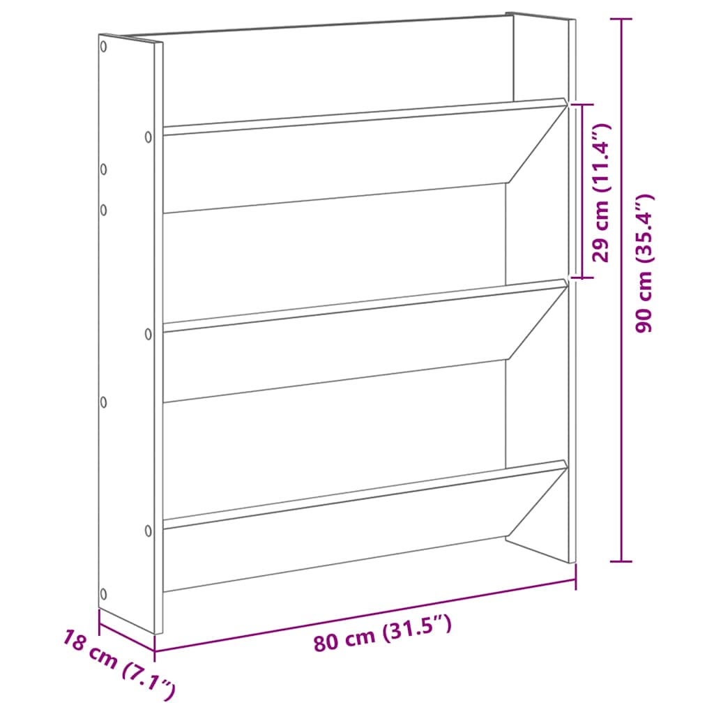 Schuhschrank 2 pcs Schwarz Eichen-Optik 86 x 18 x 90 cm