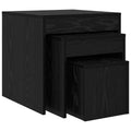 Couchtisch 3 pcs Schwarz Eichen-Optik Holzwerkstoff