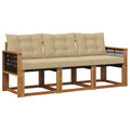 Outdoor-Sofagarnitur mit Kissen 3 pcs Natur und Beige