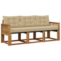 Outdoor-Sofagarnitur mit Kissen 3 pcs Natur und Beige