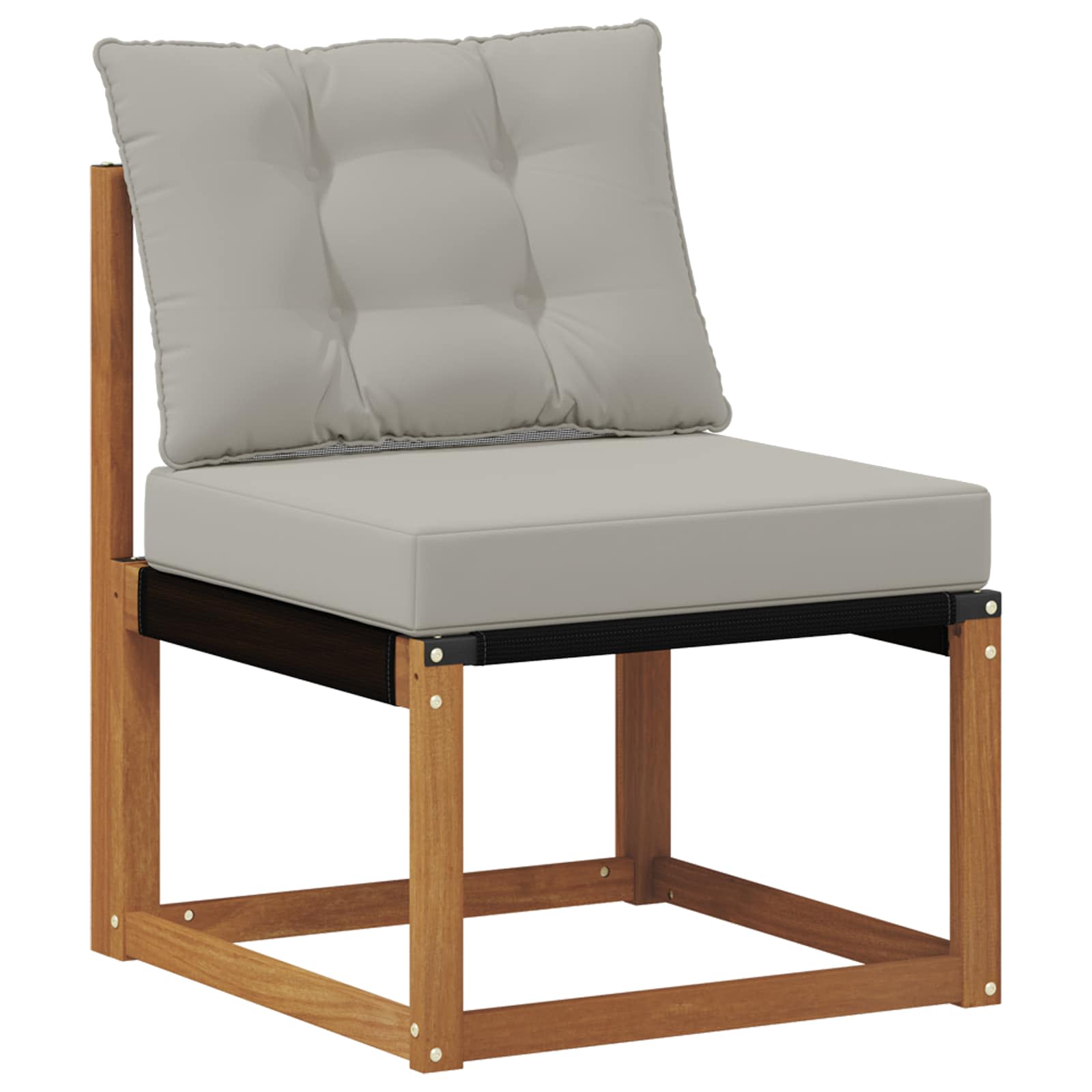 Outdoor-Sofagarnitur mit Kissen 5 pcs Natürlich und Hellgrau