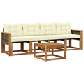 Outdoor-Sofagarnitur mit Kissen 5 pcs Natur und Creme
