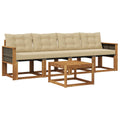 Outdoor-Sofagarnitur mit Kissen 5 pcs Natur und Beige
