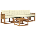 Outdoor-Sofagarnitur mit Kissen 5 pcs Natur und Creme