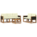 Outdoor-Sofagarnitur mit Kissen 6 pcs Natur und Creme