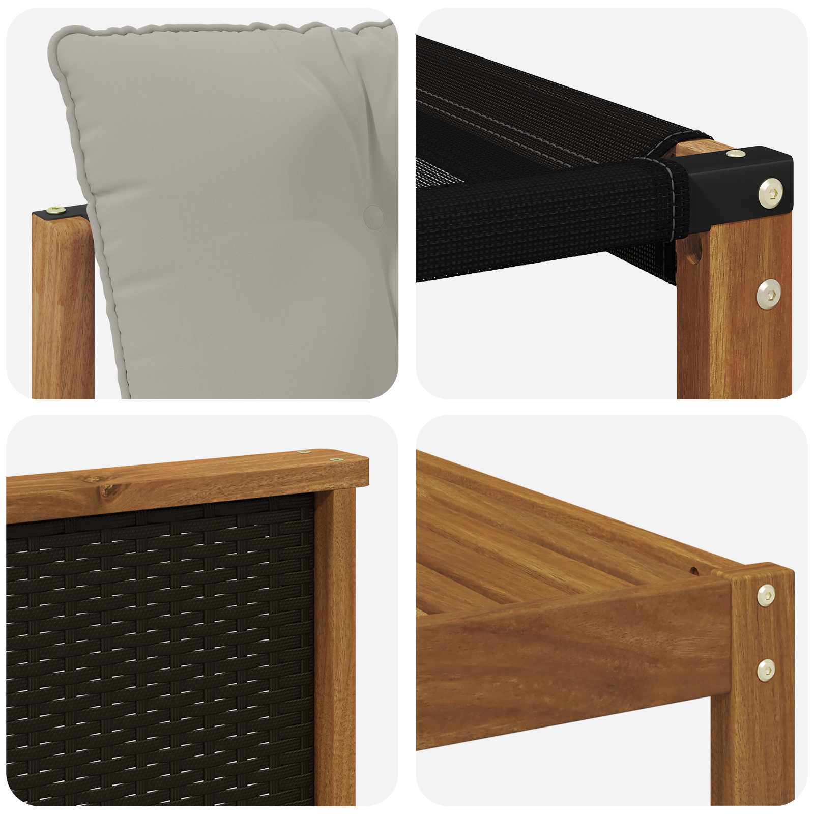 Outdoor-Sofagarnitur mit Kissen 6 pcs Natürlich und Hellgrau