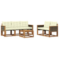Outdoor-Sofagarnitur mit Kissen 6 pcs Natur und Creme