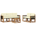 Outdoor-Sofagarnitur mit Kissen 6 pcs Natur und Creme