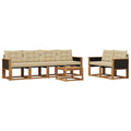 Outdoor-Sofagarnitur mit Kissen 7 pcs Natur und Beige