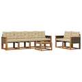 Outdoor-Sofagarnitur mit Kissen 7 pcs Natur und Beige